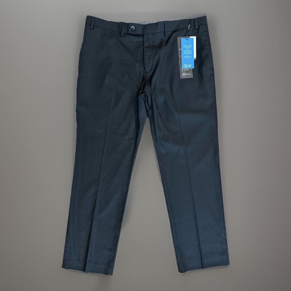 NWT Men's Van Heusen Dress Pants 40x30 Cool Flex Manning Black Slim Fit‎